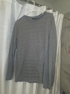 Marc Anthony Men's Long-Sleeve Crewneck Shirt - Gray